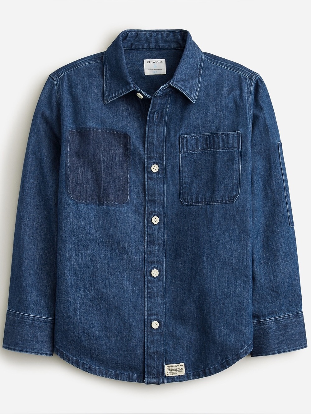 Crewcuts Boys Button-Down Shirt 12 Denim Blue Chambray Western Preppy Collared